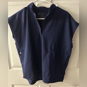 FIGS Navy Rafaela Oversized Scrub Top